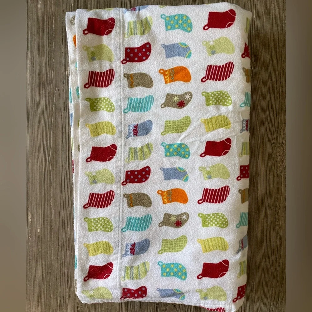 Target Flannel Stocking Design Bed Flat Top Sheet